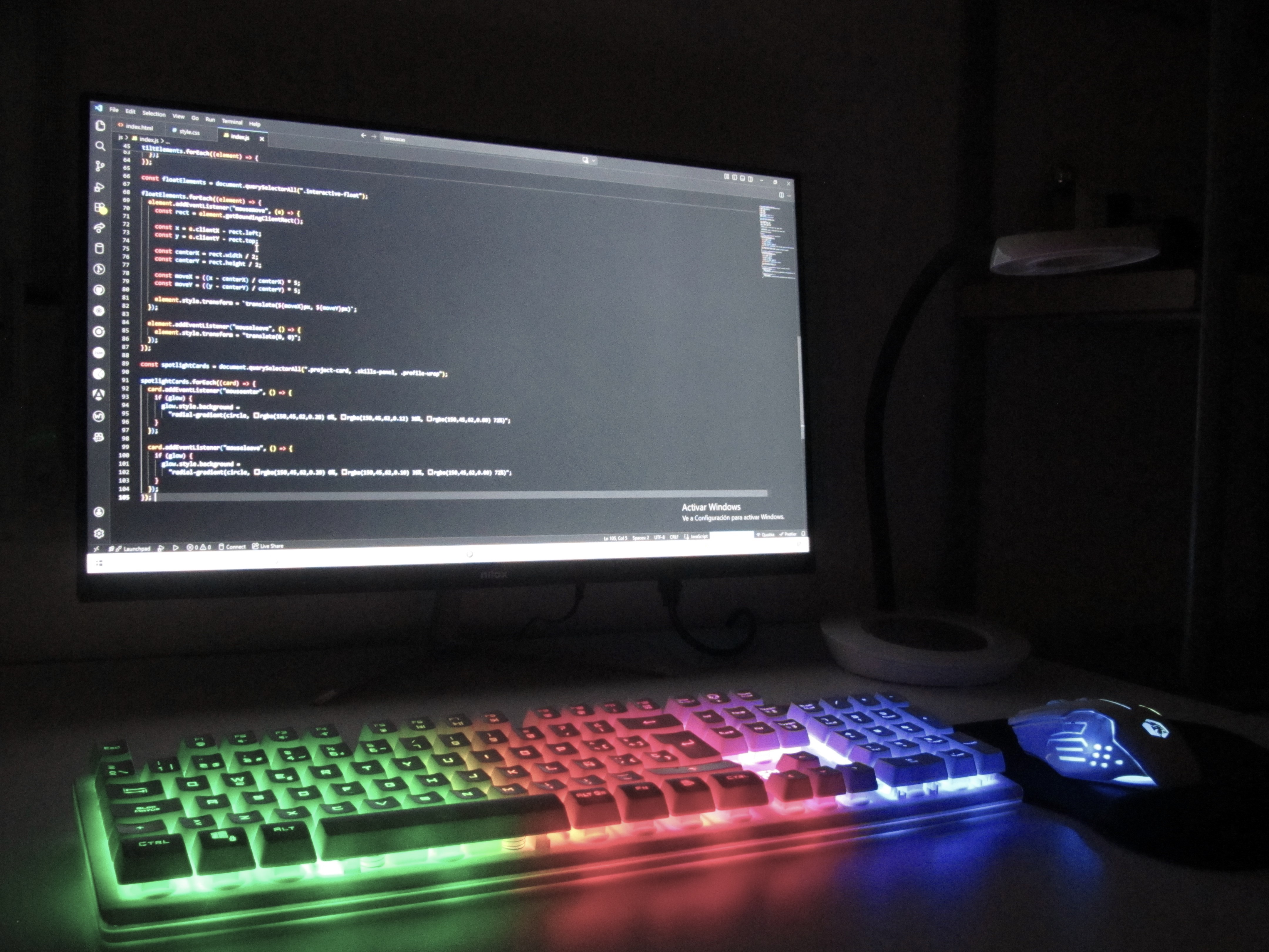 Vista previa del portfolio personal